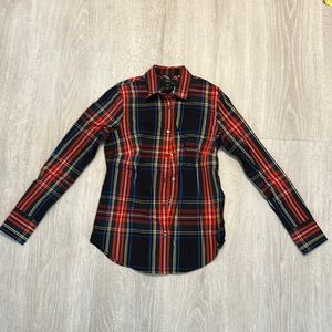 J CREW TATRAN BUTTON DOWN BLOUSE (CURVY)